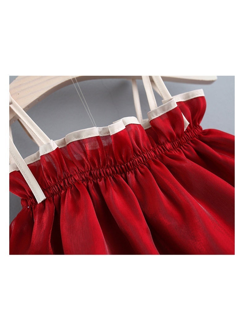 Newborn Baby Girl Dress and Bloomers 2-Piece Set, Tulle Sleeveless Elegant Party Dress and Shorts, Special Occasion Outfit, Baptism Photo Shoot Dress, Gift Set for Newborns, 80cm (8M) - Image 5