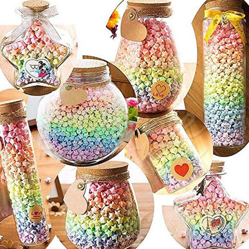 Hvogvok Origami Paper Stars, Colorful Handcraft Origami Lucky Star Paper DIY Paper Arts Creativity Hand Art Crafts (loving(540) sheets) - Image 3