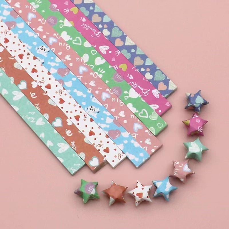 Hvogvok Origami Paper Stars, Colorful Handcraft Origami Lucky Star Paper DIY Paper Arts Creativity Hand Art Crafts (loving(540) sheets) - Image 1