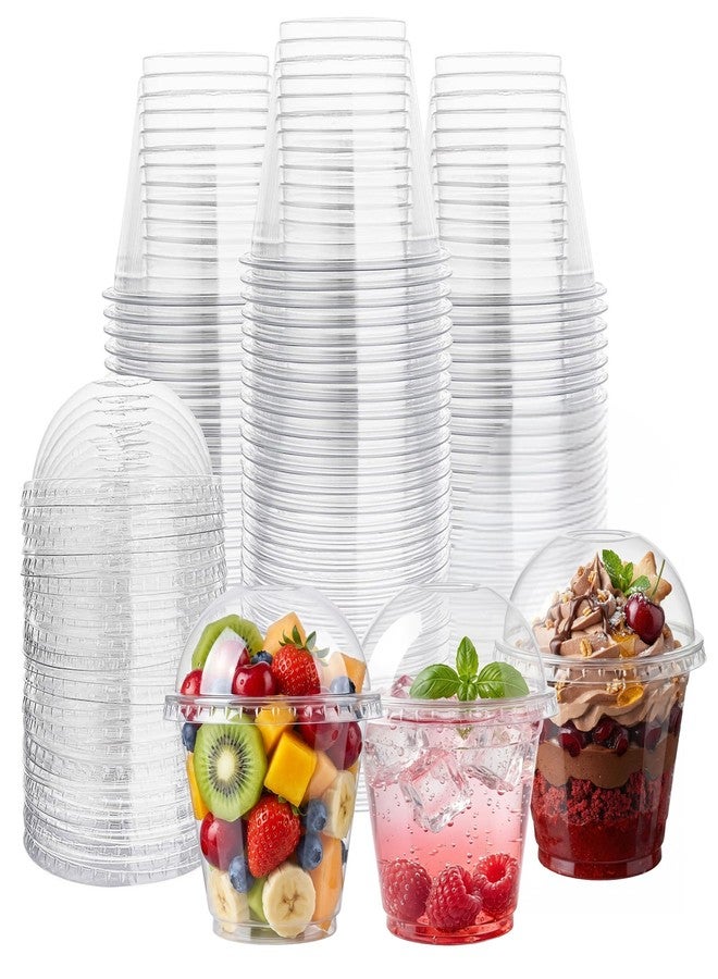 Lullaby 200Pack 9oz Clear Plastic Cups with Dome Lids, Dessert Cups with Lids, Disposable Parfait Cups, Party Cups Cupcake for Parties and Daily Use - Image 1