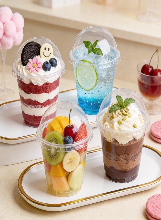 Lullaby 200Pack 9oz Clear Plastic Cups with Dome Lids, Dessert Cups with Lids, Disposable Parfait Cups, Party Cups Cupcake for Parties and Daily Use - Image 3
