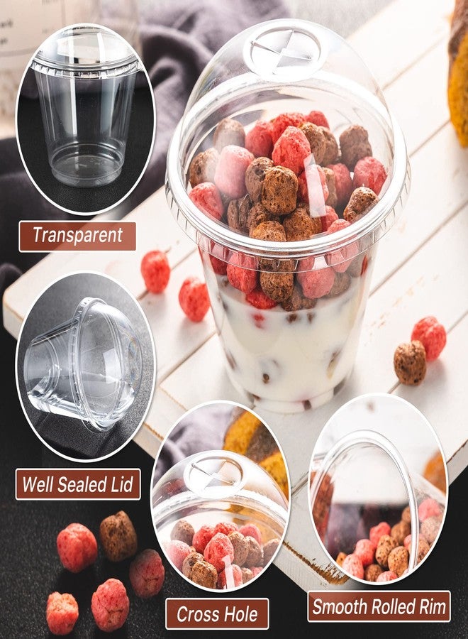 Lullaby 200Pack 9oz Clear Plastic Cups with Dome Lids, Dessert Cups with Lids, Disposable Parfait Cups, Party Cups Cupcake for Parties and Daily Use - Image 5