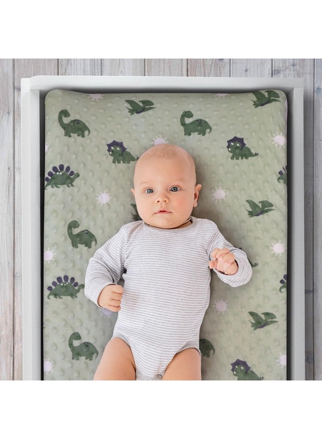 The Peanut Shell The Peanutshell Baby Changing Pad Covers Boy, Minky Changing Table Sheets, Dinosaur Nursery Decor, Sage Green Baby Items - Image 2