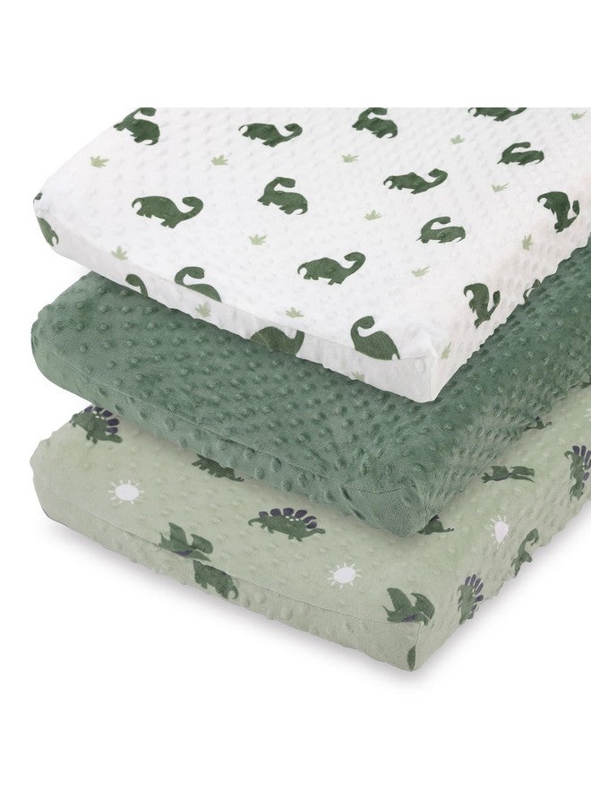 The Peanut Shell The Peanutshell Baby Changing Pad Covers Boy, Minky Changing Table Sheets, Dinosaur Nursery Decor, Sage Green Baby Items - Image 1