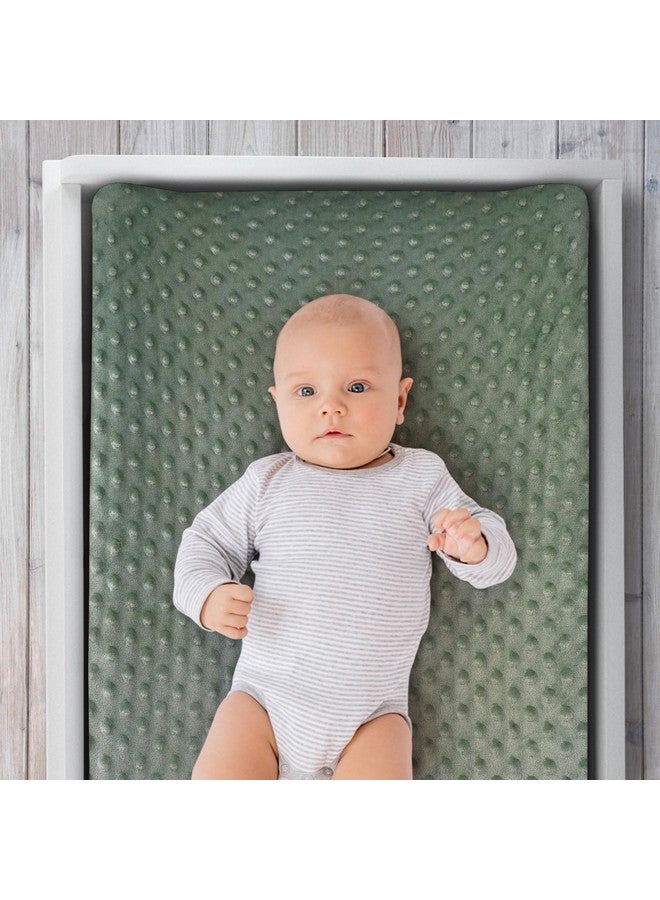 The Peanut Shell The Peanutshell Baby Changing Pad Covers Boy, Minky Changing Table Sheets, Dinosaur Nursery Decor, Sage Green Baby Items - Image 4