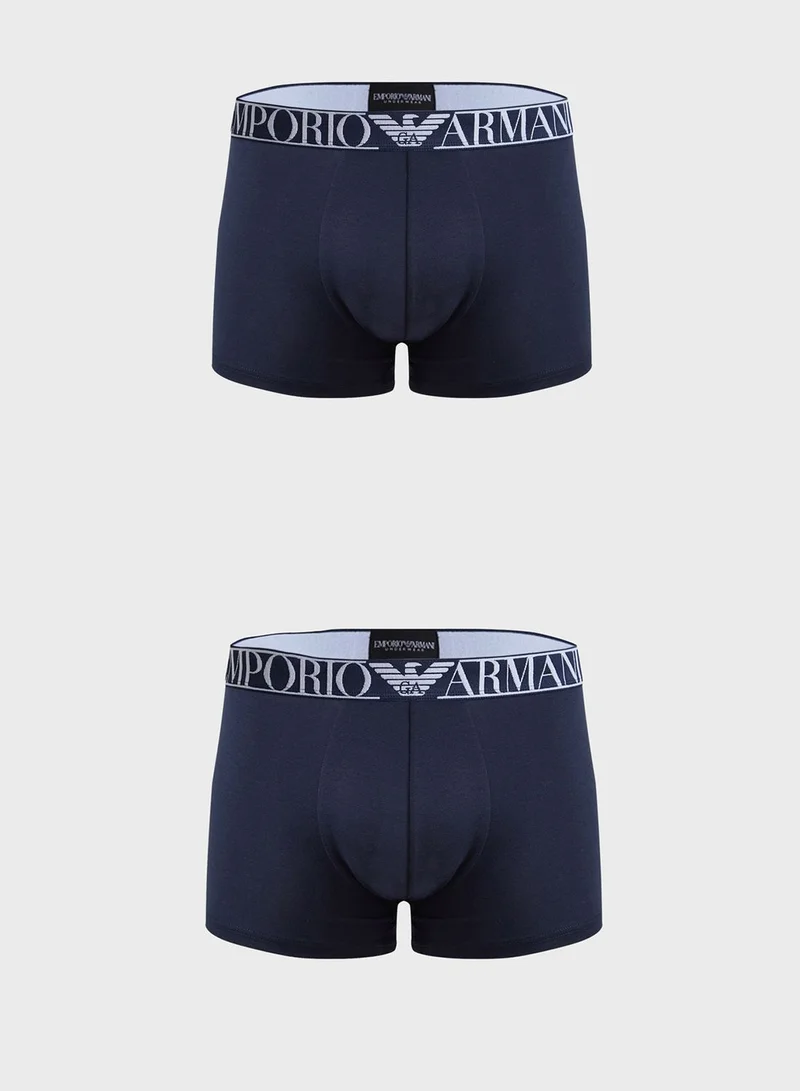 EMPORIO ARMANI 2 Pack Logo Band Trunks