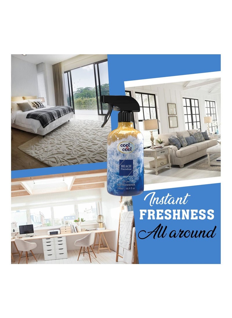 Cool & Cool Cool & Cool Air Freshener Beach Paradise 500 ML - Long-Lasting, Safe, Non-Toxic, Refreshing & Soothing Scent, Mood-Enhancing, Odor Eliminator  - Image 4