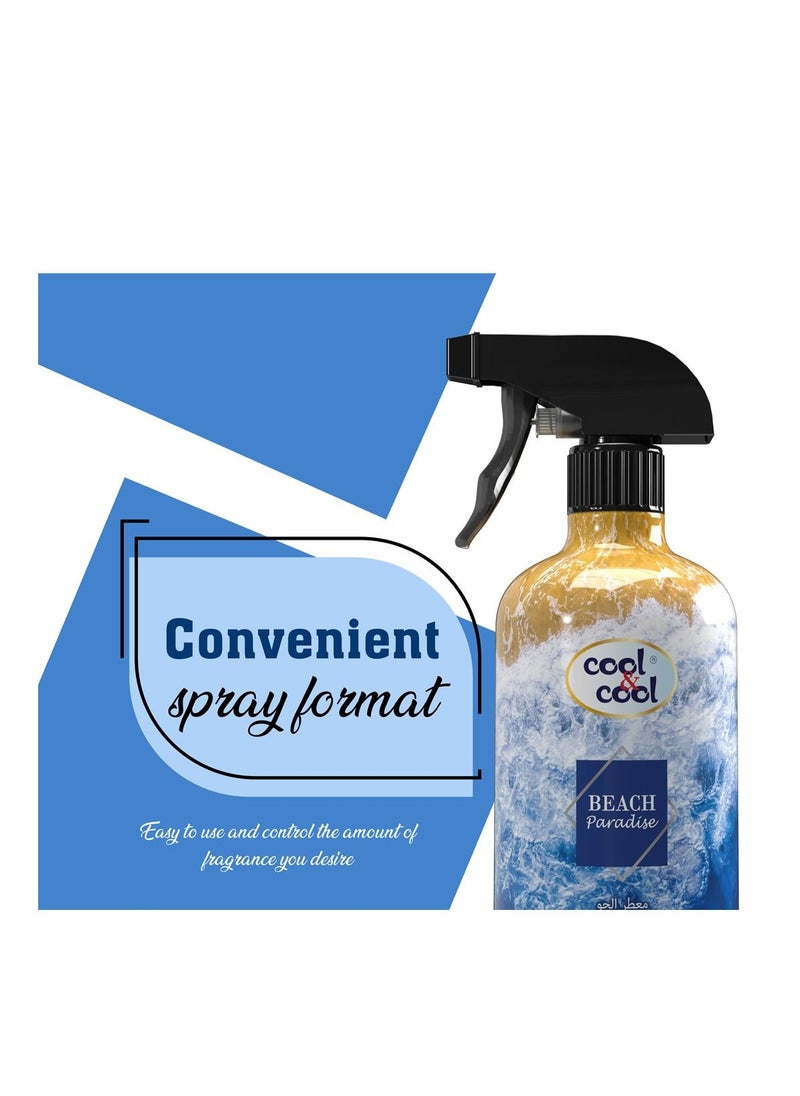 Cool & Cool Cool & Cool Air Freshener Beach Paradise 500 ML - Long-Lasting, Safe, Non-Toxic, Refreshing & Soothing Scent, Mood-Enhancing, Odor Eliminator  - Image 3