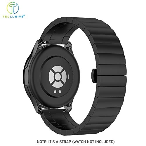 T TECLUSIVE Matt Stainless Steel Metal Chain Strap Band 22mm Compatible for Galaxy Watch 3 45mm | Galaxy Watch 46mm | Gear S3 Frontier | Amazfit Pace Stratos GTR | Fossil Explorist Gen 5 6 (Black) - Image 4