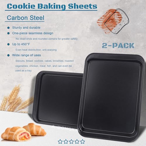 AmDONGKING Small Cookie Sheets, Baking Pans, Nonstick Carbon Steel Baking Sheets, 2-Pack, 9.5 X 7.1 Inches (Inner 7.5 X 6) - Image 4