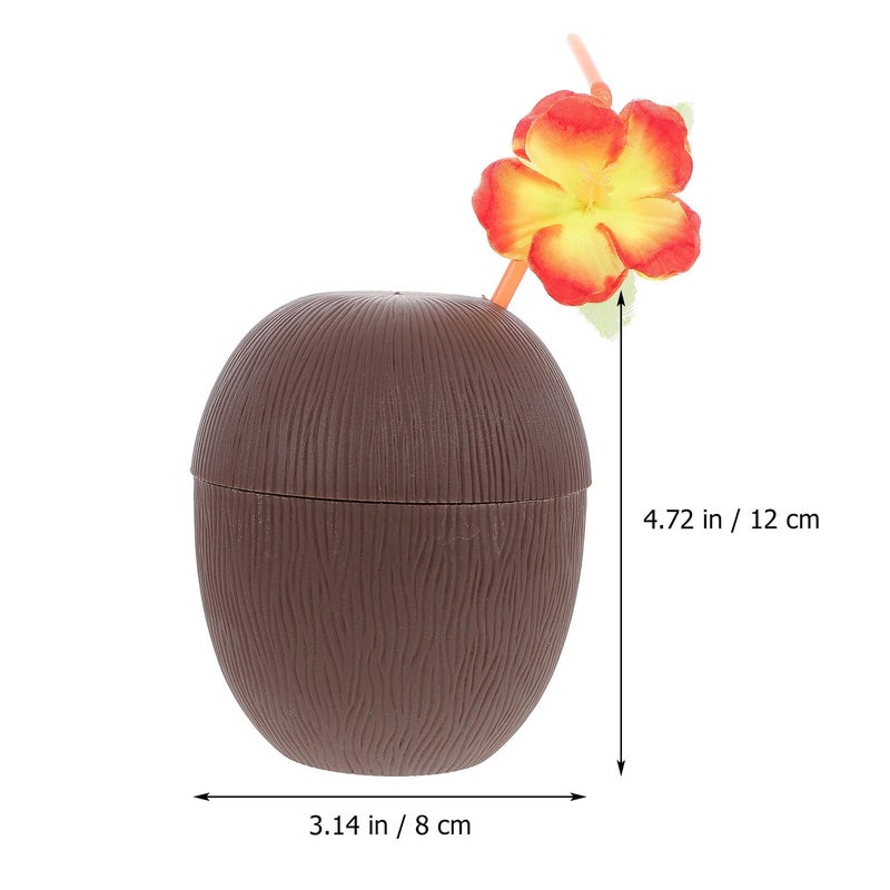 Hawaii Party Plastic Coconut Cups 2 Pack For Beach Luau Adult Events Random Color - Image 3
