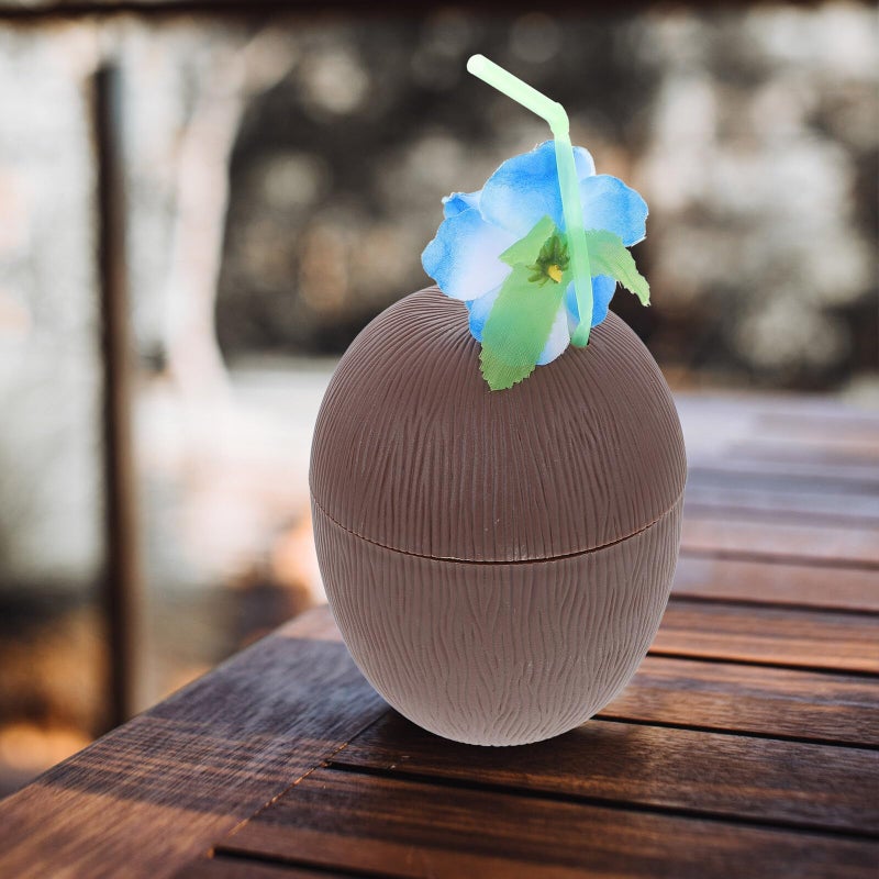 Hawaii Party Plastic Coconut Cups 2 Pack For Beach Luau Adult Events Random Color - Image 5