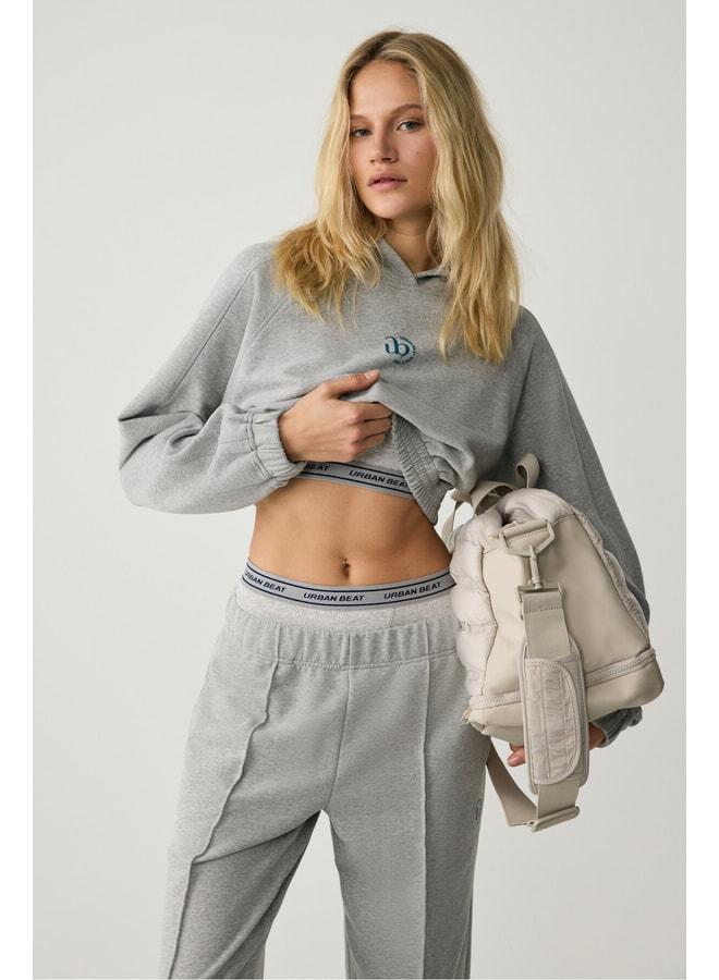 URBAN BEAT KATHRINE Women's Hooded Gray Melange Sweatshirt. - Image 3