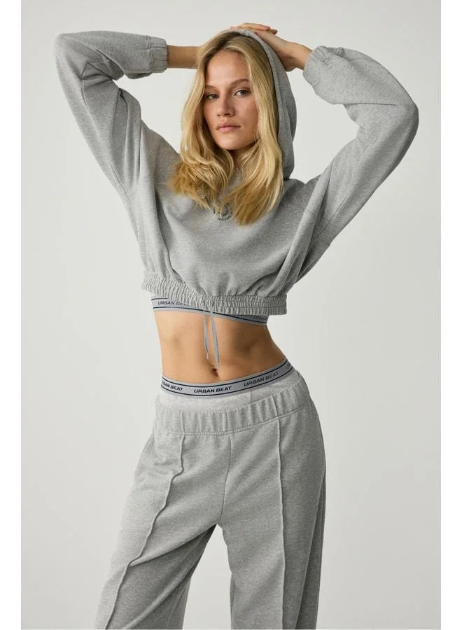 Urban Beat  KATHRINE Women's Hooded Gray Melange Sweatshirt. for Women | Best Price UAE