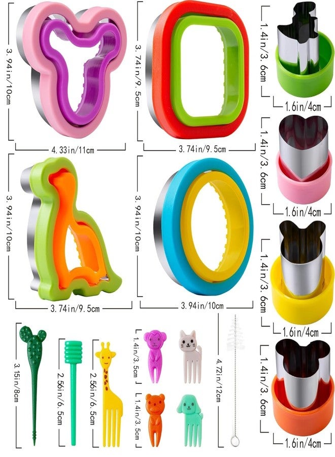 THECLOUDMALL 32pc Sandwich Cutter for Kids|| Vegetable Fruit Cutter Shapes Embossing Mold for Kid|| Dinosaur Mickey Square Circle Shape for Boys Girls|| Kid Baking Cooking Food Decoration|| - Image 5