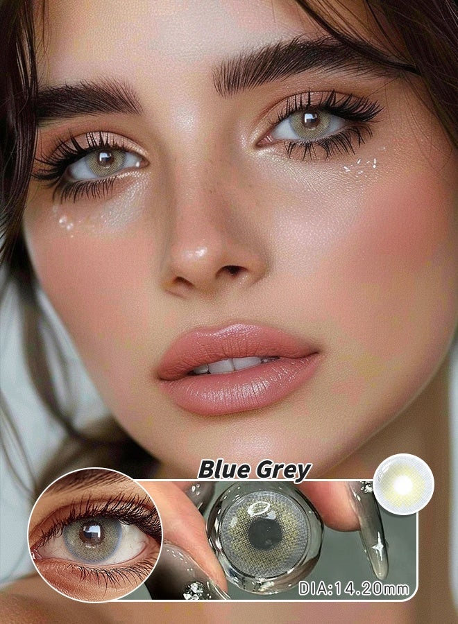 Freshlady Colored Contact Lenses Polar Lights Blue Grey 14.20mm Yearly Disposable for Daily Wear - Image 1