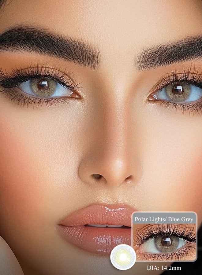 Freshlady Colored Contact Lenses Polar Lights Blue Grey 14.20mm Yearly Disposable for Daily Wear - Image 2