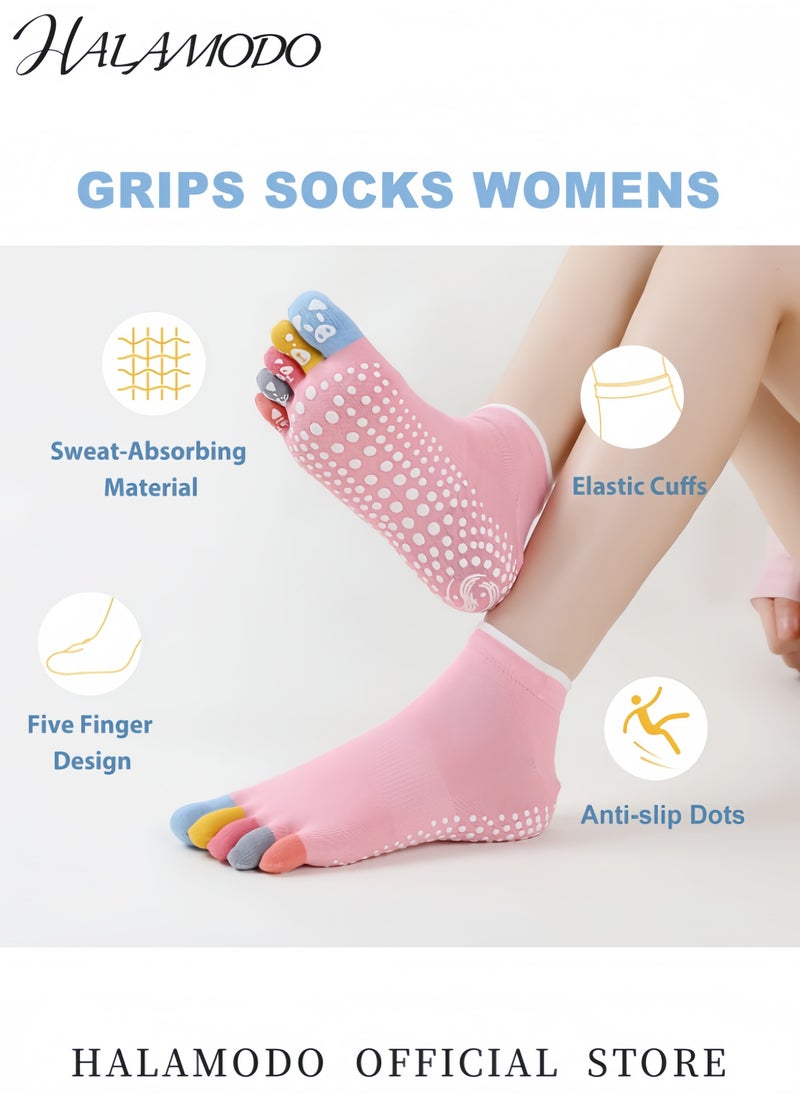 Generic Yoga Socks for Women Non-Slip Full Toe Pilates and Barre Socks with Gel Bottom Comfortable Full Toe Socks for Fitness and Dance (1 Pair)  - Image 2