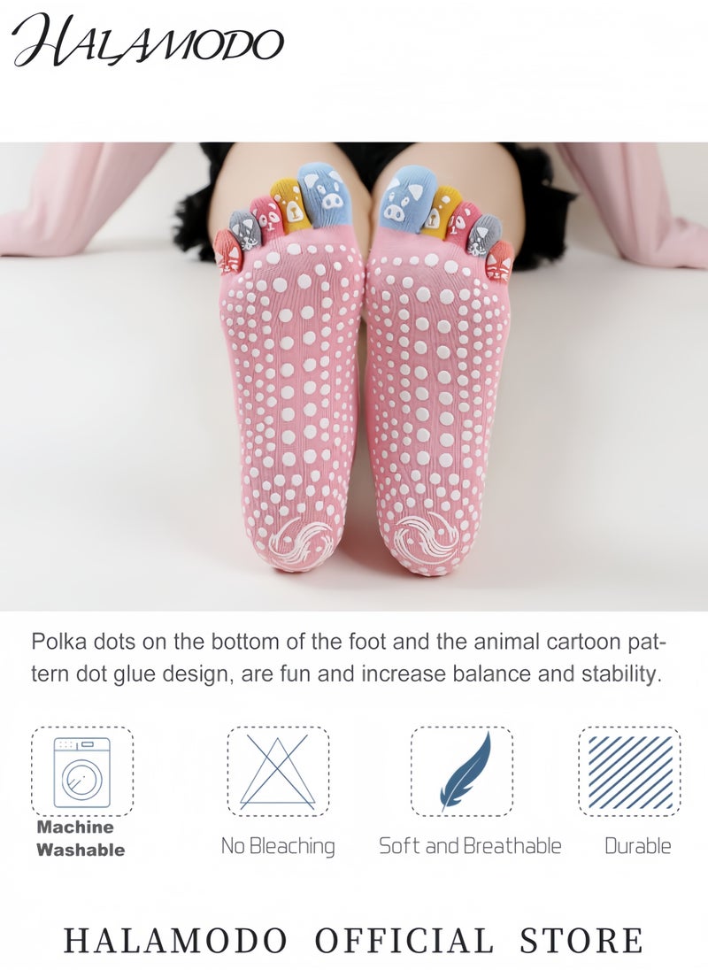 Generic Yoga Socks for Women Non-Slip Full Toe Pilates and Barre Socks with Gel Bottom Comfortable Full Toe Socks for Fitness and Dance (1 Pair)  - Image 4