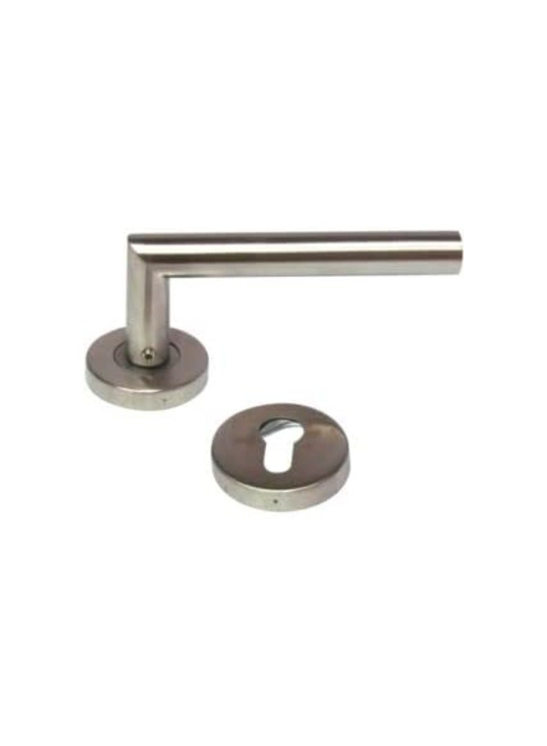 KNP KNP Stainless Steel Rose Type Lever Handle Door Handle for Indoor Wooden Door (L Type) L Type  - Image 1