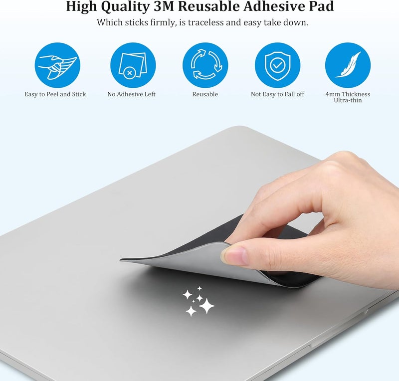 Lacdo Portable Hard Drive Sleeve for Laptop, Stick on Pouch with Reusable Adhesive, for SanDisk, Samsung, Crucial, Portable External Solid State Drive SSD Hard Drive Carrying Case Closed Pocket, Black - Image 5