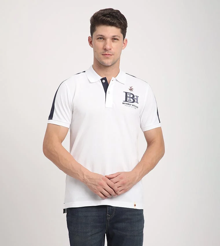 BEVERLY HILLS POLO CLUB Logo Embroidered Contrast Detail Polo T-Shirt