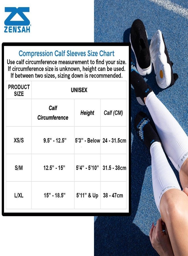 Zensah Calf/Shin Compression Sleeve - Made in the USA Single Leg Compression Sleeve for Shin Splint Relief, Recovery, Running (Black, Small/Medium) - Image 2