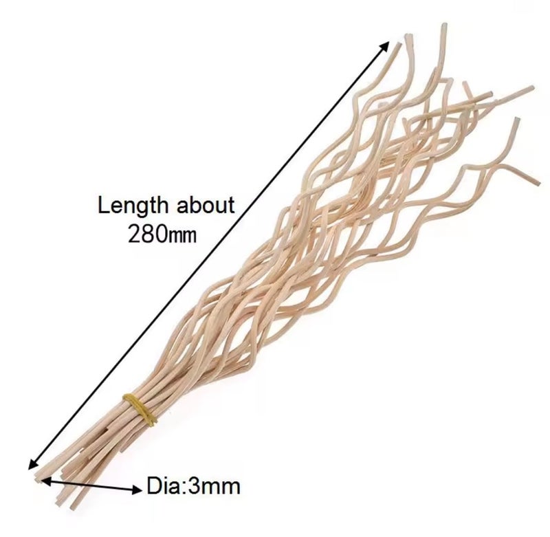 Rattan Reed Diffuser Sticks, Wavy Decorative Rods, black, Home Fragrance Accessories (8, wavy) - Image 5