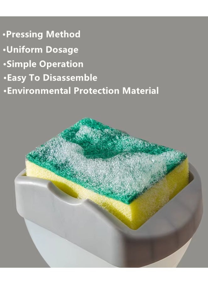 Generic 2-in-1 Soap Pump Dispenser and Sponge Caddy – 400mL Capacity, Compact Design with One-Hand Operation, Durable PP Material, and Versatile Use for Kitchen and Bathroom  - Image 4
