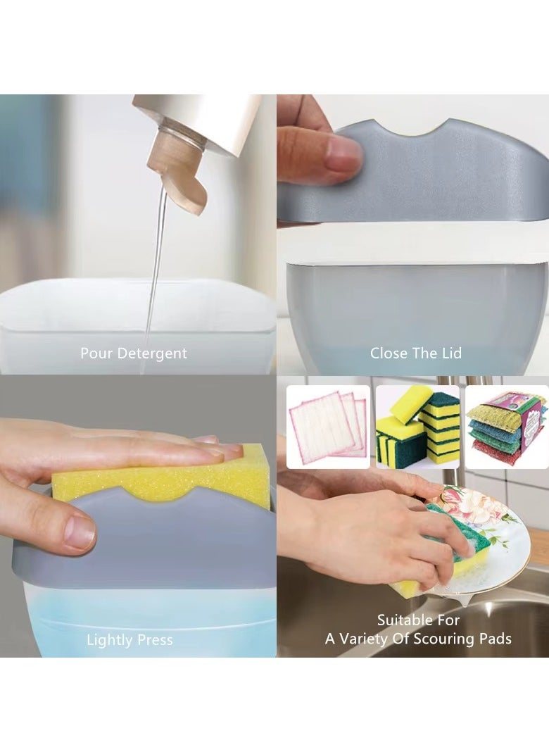 Generic 2-in-1 Soap Pump Dispenser and Sponge Caddy – 400mL Capacity, Compact Design with One-Hand Operation, Durable PP Material, and Versatile Use for Kitchen and Bathroom  - Image 3