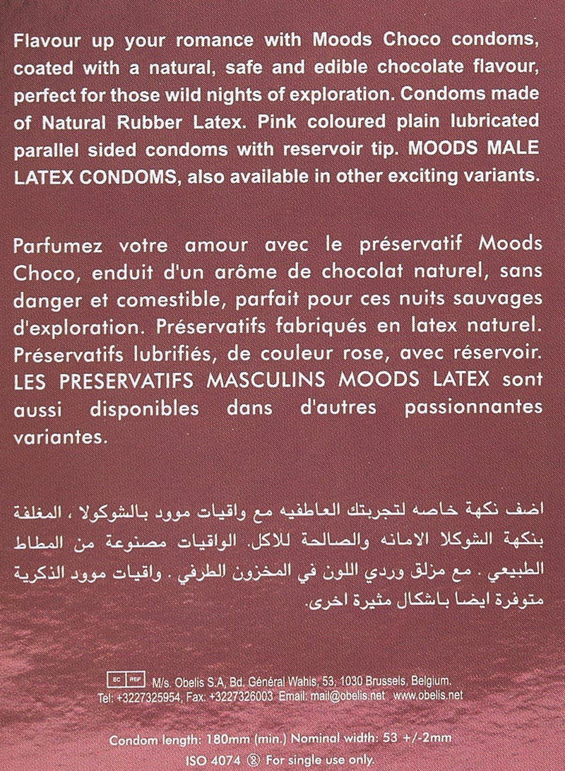 Moods واقيات ذكورية بالشوكولاتة 12 قطعة مصنوعة من اللاتكس المطاطي الطبيعي - Image 5