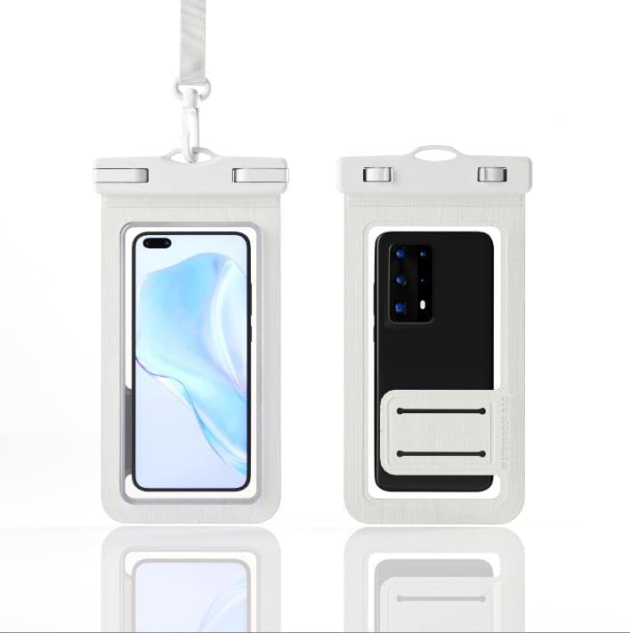 Waterproof Phone Pouch,IPX8 Waterproof Phone Case for Swimming,Underwater Phone Case for iPhone 15/14/13/12 Mini/Pro/Pro MAX/11/XS/XR/8 Plus/7 Plus,Samsung Galaxy Note,Huawei (2 pieces) (White) - Image 1