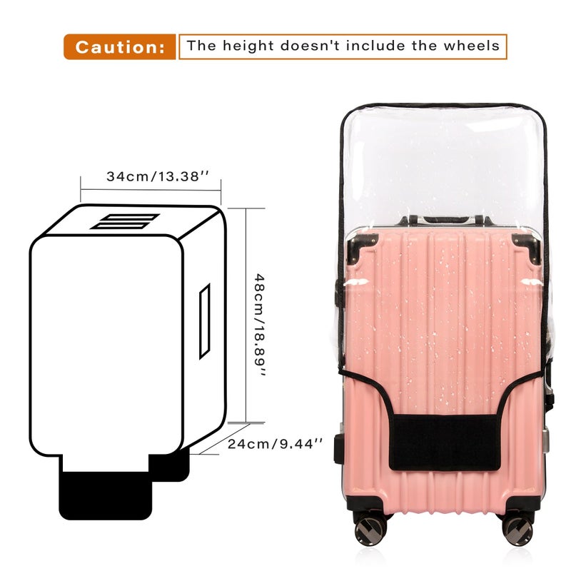FABULWAY 3PCS Clear PVC Suitcase Cover Protectors Transparent Luggage Covers Waterproof Wheeled Suitcase Dust Cover Dustproof Travel Luggage Sleeve Protector 20"+24" 28" (3PCS Upgraded) - Image 2