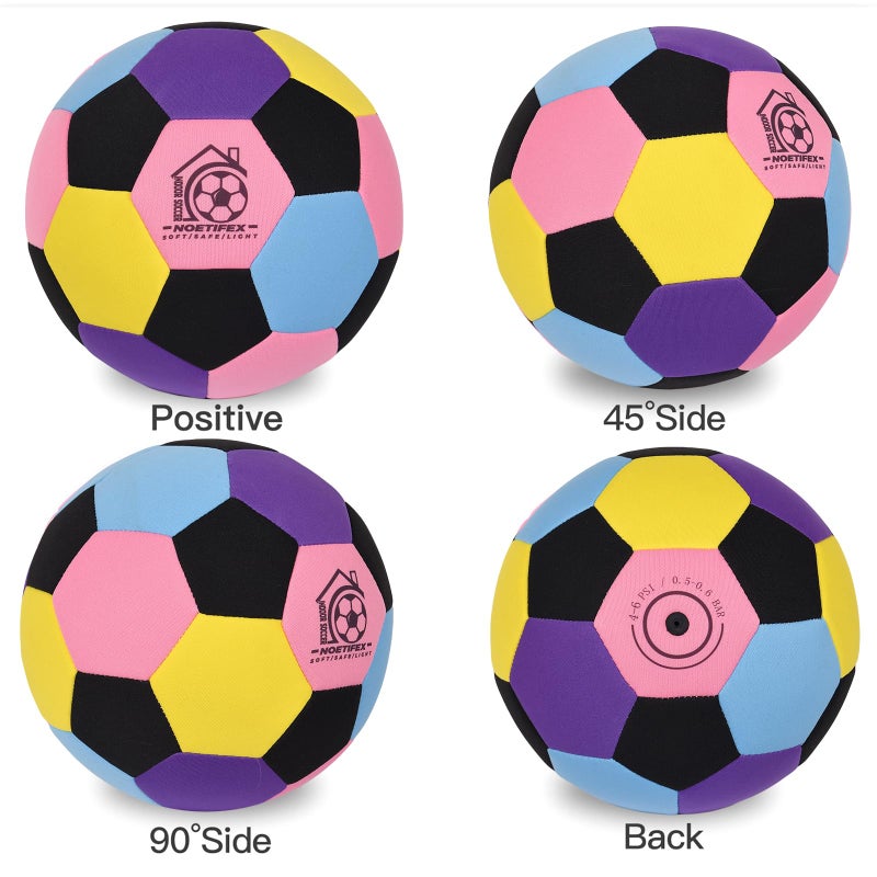 Noetifex Size 4 Soft Fabric Soccer Ball Safe Silent Indoor Ball for Youth, Lightweight House Training Ball for Dribbling & Juggling at Home(Deflated) - Image 2