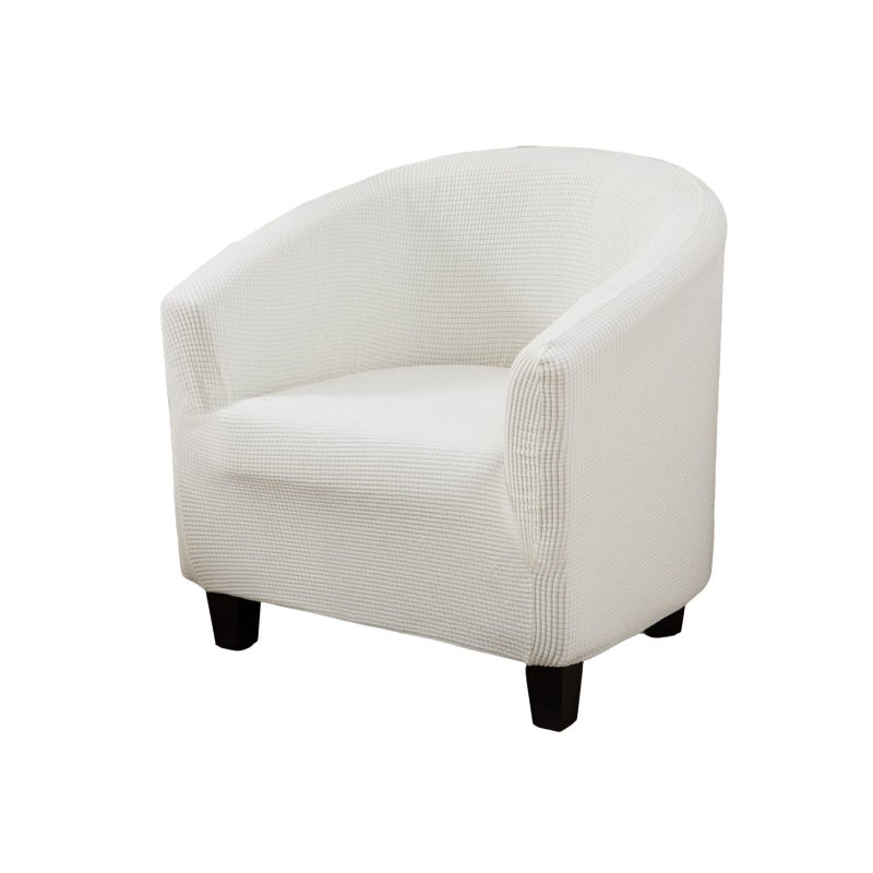 NILUOH Club Chair Slipcover Jacquard Tub Chair Cover Stretch Armchair Covers Sofa Cover Furniture Protector for Living Room Jacquard OffWhite