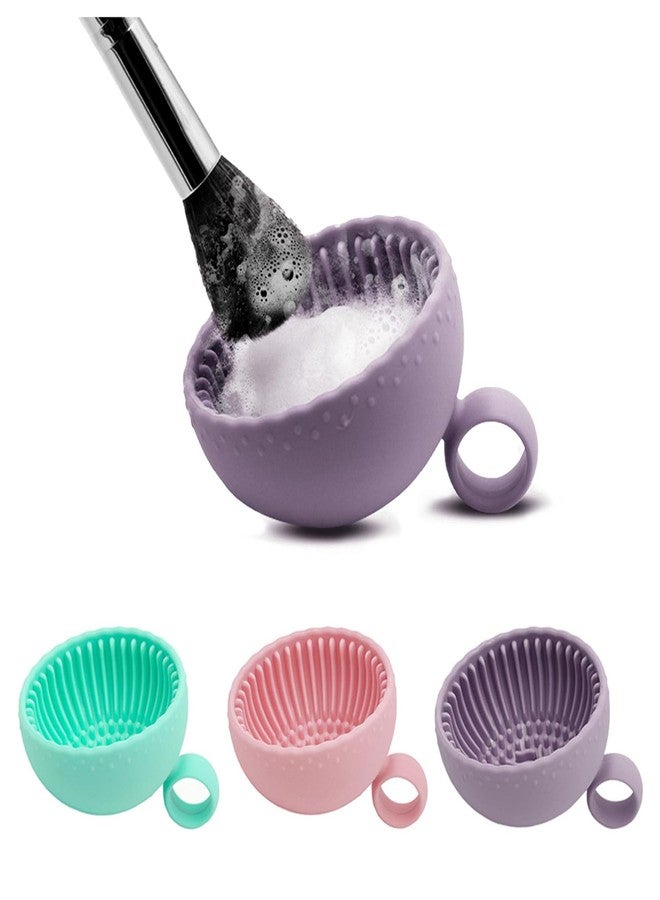MIXNEX Silicone Scrubber Ball Cleaning Bowl – Multi-Purpose Brush Cleaner for Makeup & Dishes – Cute Round Design – Soft Scrubbing Pad for Beauty Tools, Kitchenware – 8 Colors (Orange) - Image 2