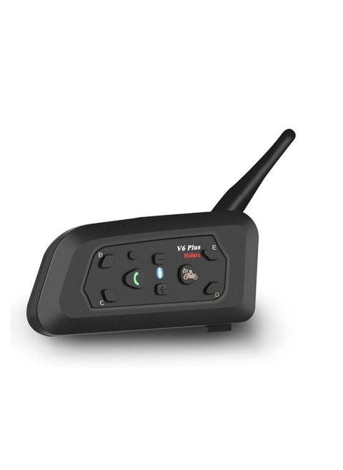 V6 Plus Motorcycle Bluetooth Helmet Headset, Full Duplex Wireless Motorcycle Intercom, Connection up to 6 Riders, 1200m Range/HiFi Stereo Sound/IP65 Waterproof, Type C Interface, 1 Pack