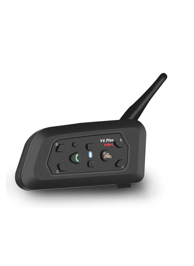 General - V6 Plus Motorcycle Bluetooth Helmet Headset, Full Duplex Wireless Motorcycle Intercom, Connection up to 6 Riders, 1200m Range/HiFi Stereo Sound/IP65 Waterproof, Type C Interface, 1 Pack - Image 1