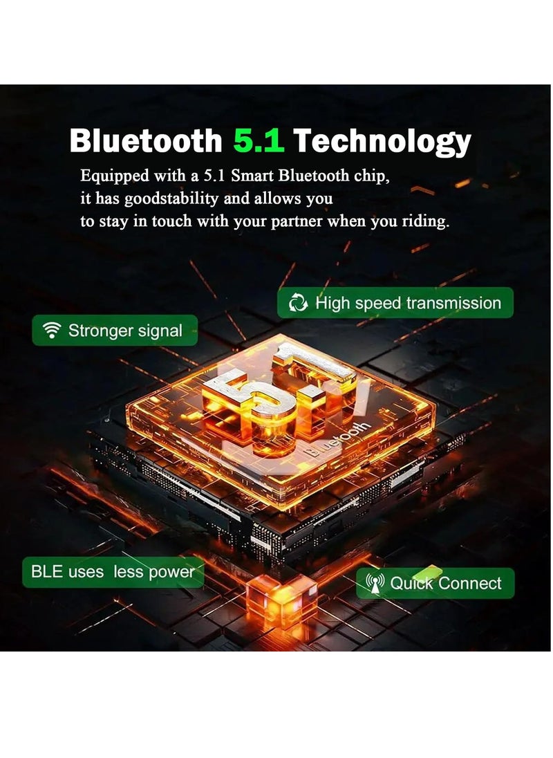 General - V6 Plus Motorcycle Bluetooth Helmet Headset, Full Duplex Wireless Motorcycle Intercom, Connection up to 6 Riders, 1200m Range/HiFi Stereo Sound/IP65 Waterproof, Type C Interface, 1 Pack - Image 1