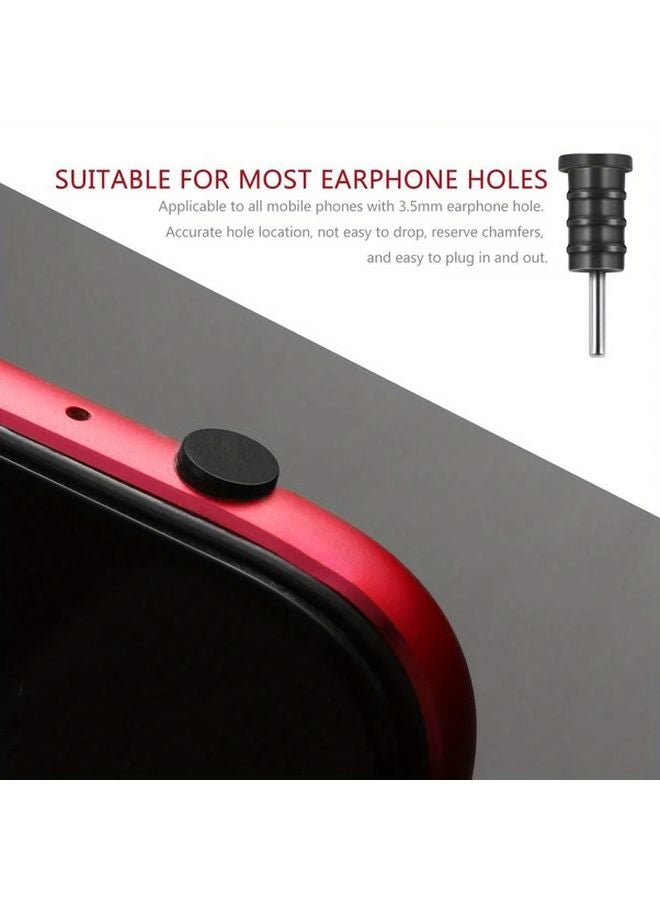 10 مجموعات من سدادات الغبار السيلكون الأسود لمنفذ الشحن ومقسم السماعات، متوافقة مع Type C - Image 5