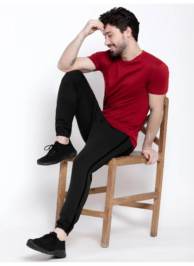 Beyoung Red Plain T-shirt For Men