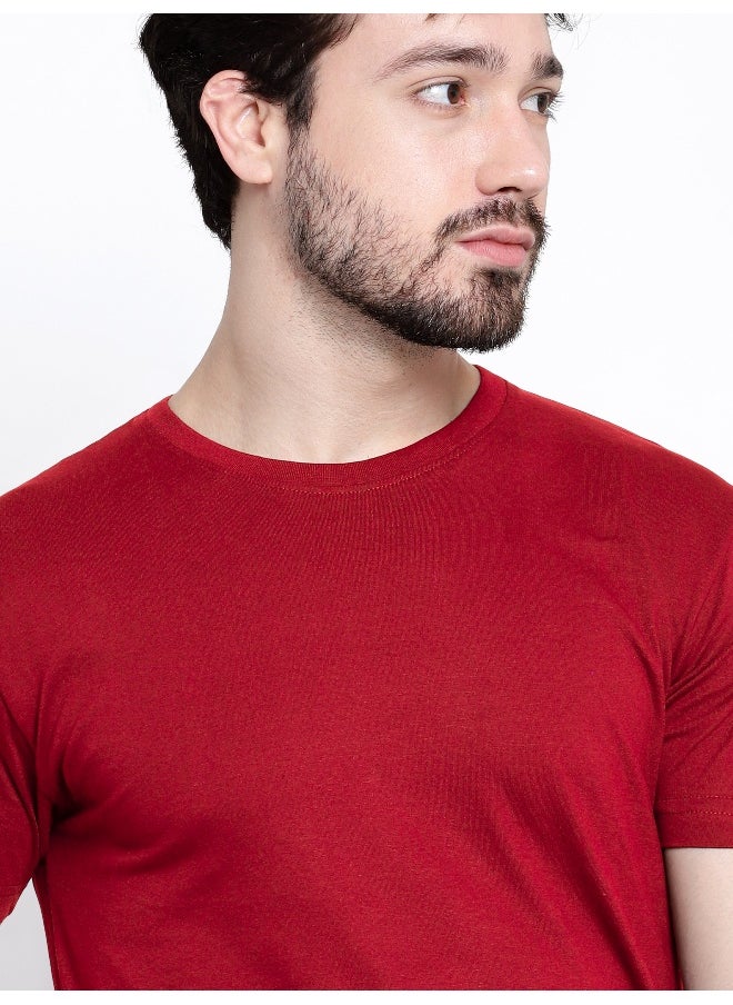 Red Plain T-shirt For Men