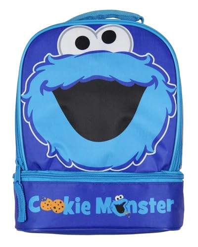 INTIMO Sesame Street Cookie Monster Dual-Compartment Insulated Lunch Box Bag Tote 10" - Image 2