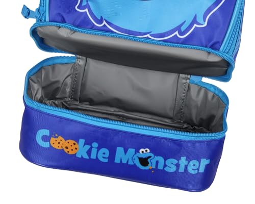 INTIMO Sesame Street Cookie Monster Dual-Compartment Insulated Lunch Box Bag Tote 10" - Image 4