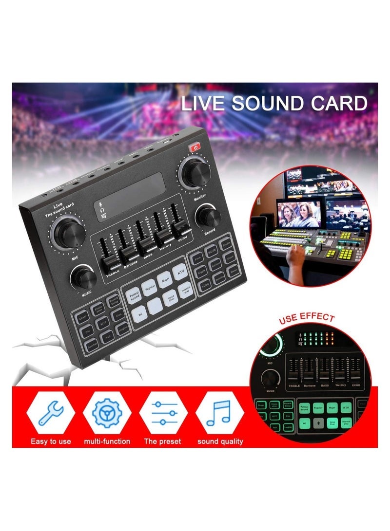 Gravity Multifunctional Live V9 Sound Card and BM800 Suspension Microphone Kit Broadcasting Condenser Microphone Set Intelligent Webcast Live Sound Card for Computers and Mobile - Image 5