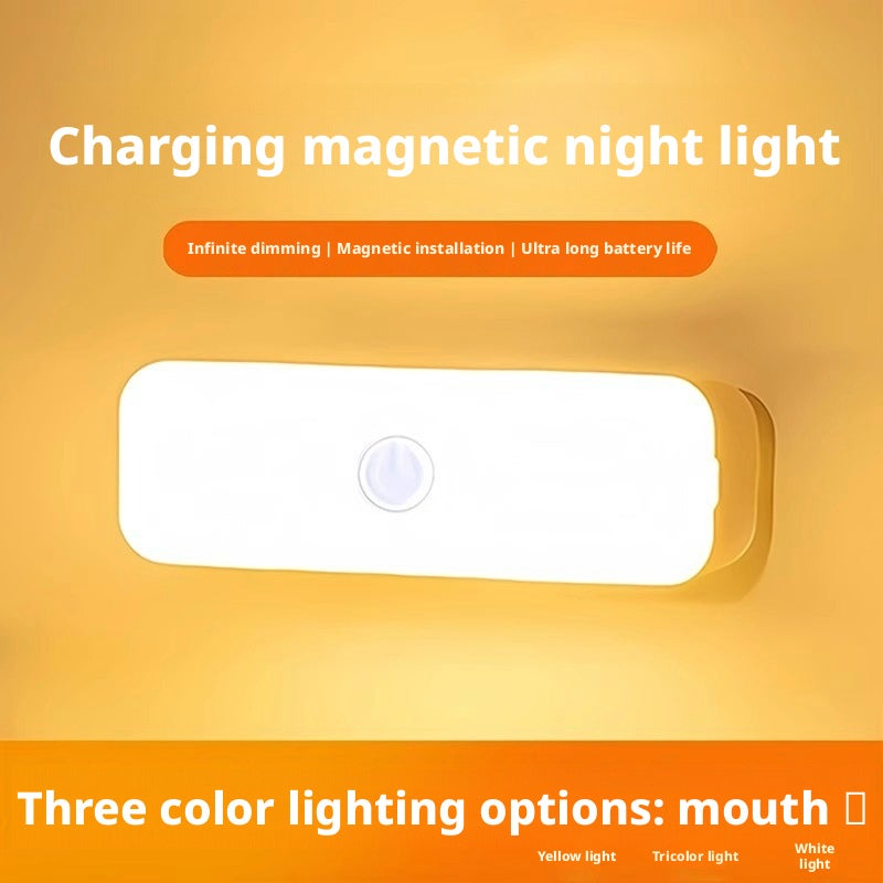 Rechargeable Magnetic Night Light, 3W Bedside/Dorm Lamp with 3-Color Modes, Eye-Caring - Image 2