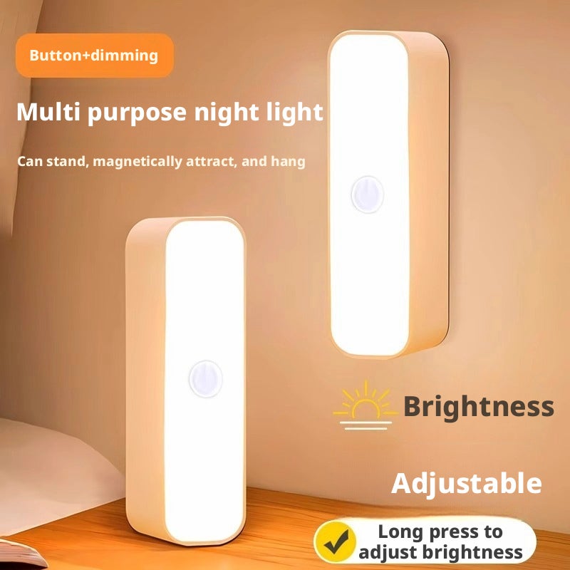 Rechargeable Magnetic Night Light, 3W Bedside/Dorm Lamp with 3-Color Modes, Eye-Caring - Image 1