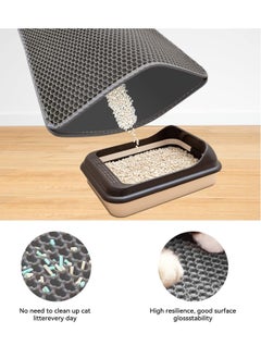 GUDOO Cat Litter Mat Trapping Litter Box Honeycomb Double Layer Design Large Size Easy Clean Scatter Control Non-Slip Waterproof Kitty Litter Mats Fold 60 by 45 Centimeters  - Image 4