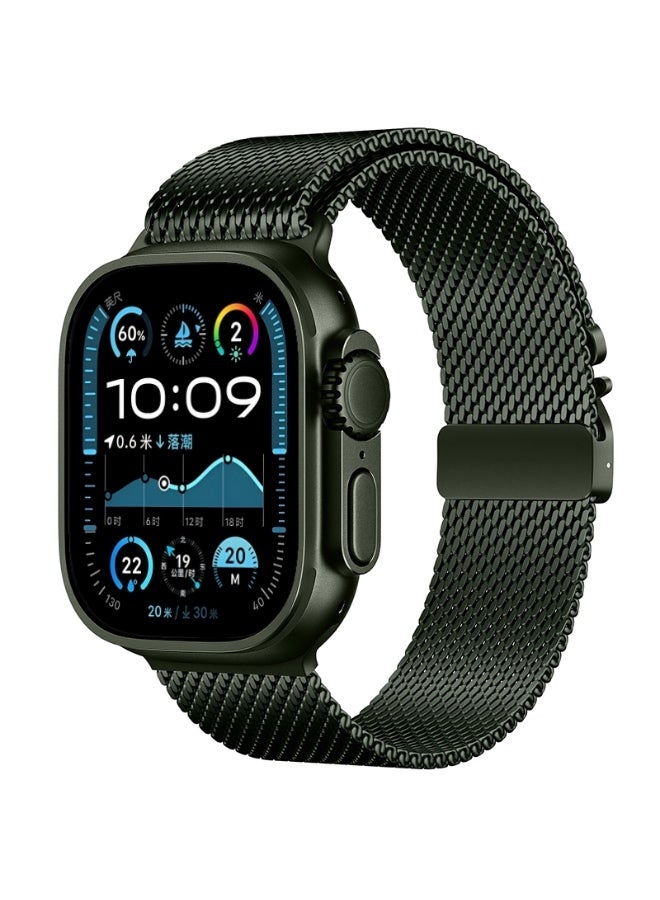 Saudi Select Titanium Milanese Loop Compatible with Apple Watch Bands 49mm 46mm 45mm 44mm for Men Women, Mesh Loop with Parachute-style Buckle for iWatch Ultra 2/Ultra Series 10 9 8 7 SE 2/SE 6 5 4 - Image 1