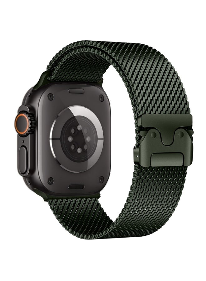 Saudi Select Titanium Milanese Loop Compatible with Apple Watch Bands 49mm 46mm 45mm 44mm for Men Women, Mesh Loop with Parachute-style Buckle for iWatch Ultra 2/Ultra Series 10 9 8 7 SE 2/SE 6 5 4 - Image 2